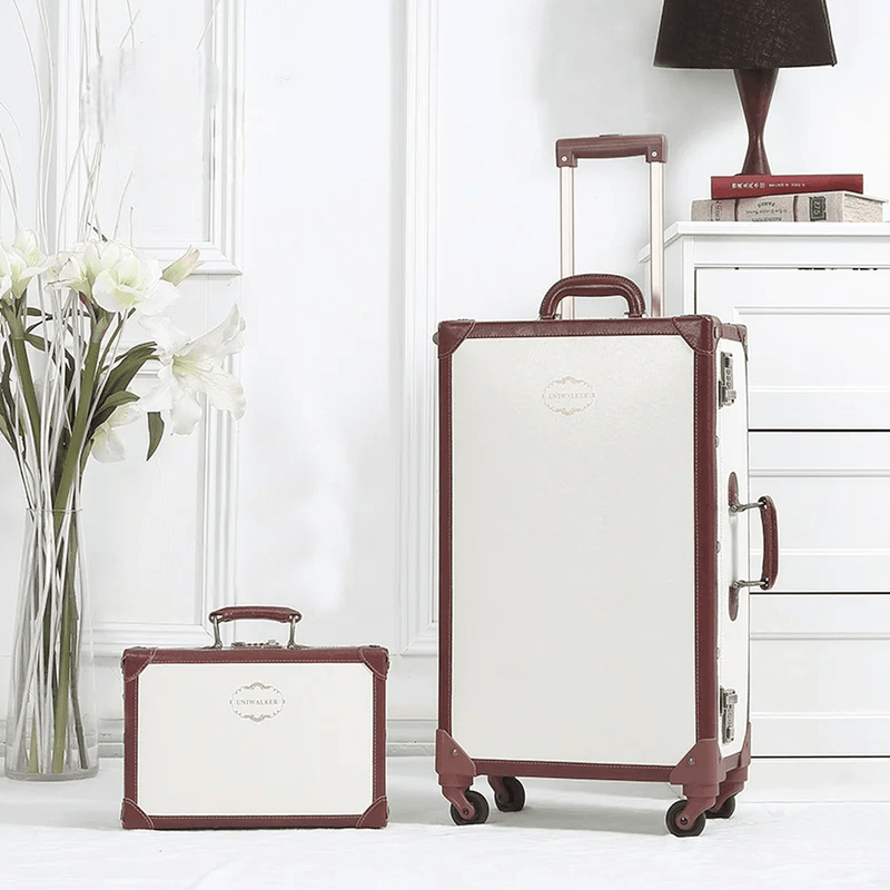 Retro 2-Piece Luggage Set With Combination Lock And Silent Wheels