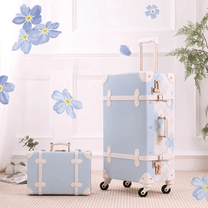 Retro 2-Piece Luggage Set With Combination Lock And Silent Wheels