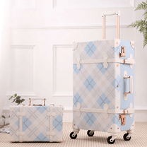 Retro 2-Piece Luggage Set With Combination Lock And Silent Wheels