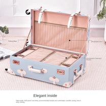 Retro 2-Piece Luggage Set With Combination Lock And Silent Wheels