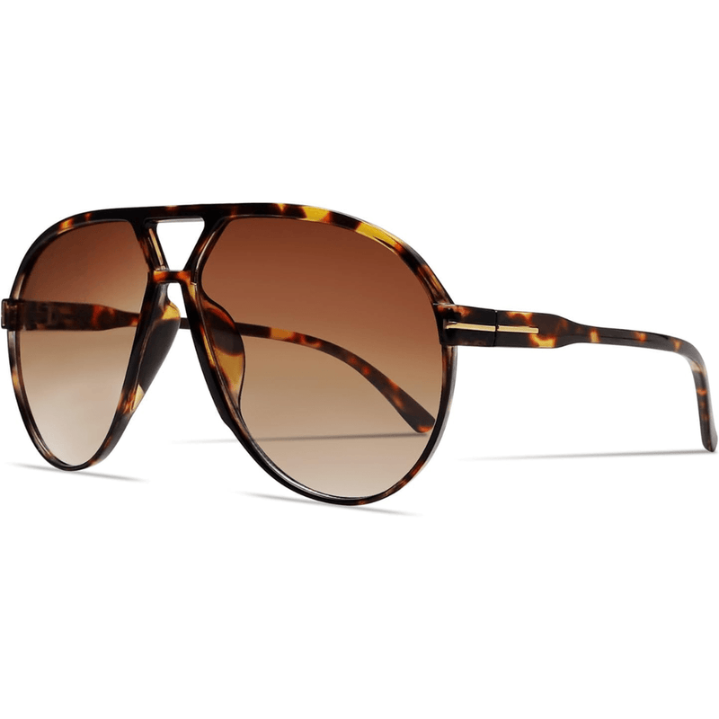 Retro Oversized Aviator Sunglasses With UV400 Protection