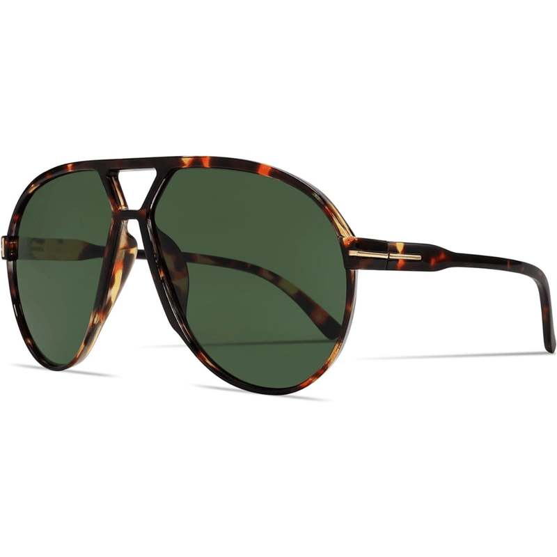 Retro Oversized Aviator Sunglasses With UV400 Protection