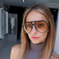 Retro Oversized Aviator Sunglasses With UV400 Protection