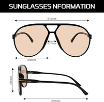 Retro Oversized Aviator Sunglasses With UV400 Protection