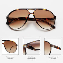 Retro Oversized Aviator Sunglasses With UV400 Protection