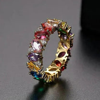 Retro Rainbow Zirconia Band