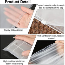 Reusable Frosted Zip Bags 40-Pack With Ventilation Holes - Buy 1 Get 1 Free