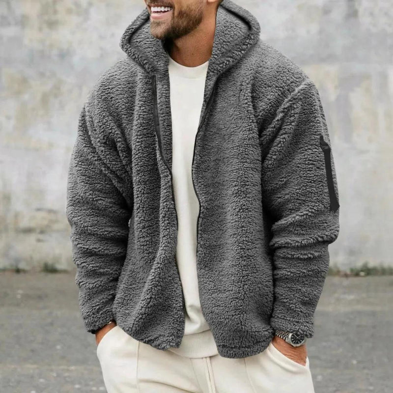 Reversible Fleece Jacket For Men With Full Zip Closure