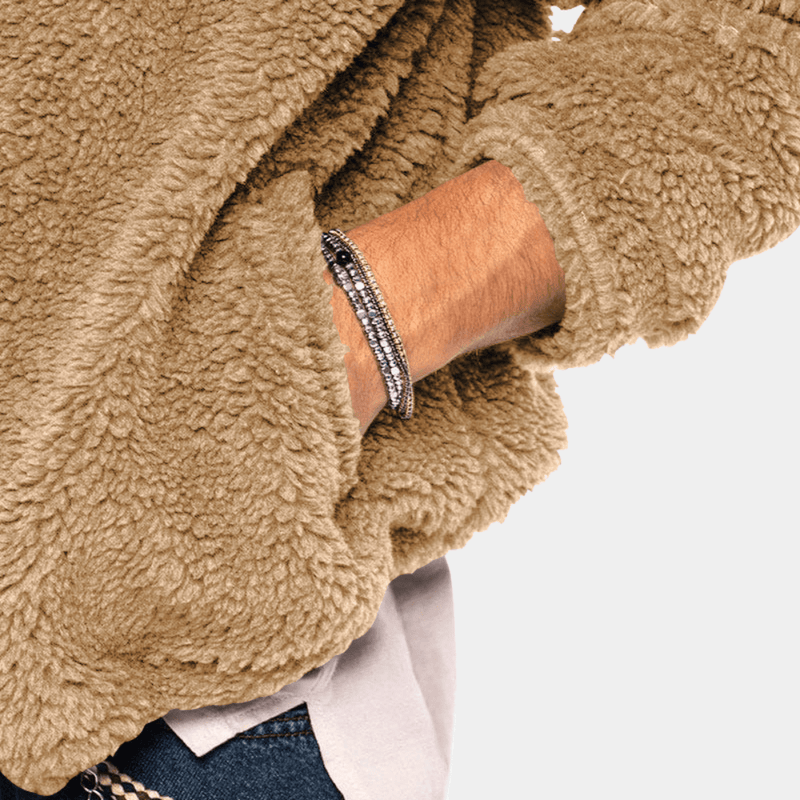 Reversible Fleece Jacket For Men With Full Zip Closure