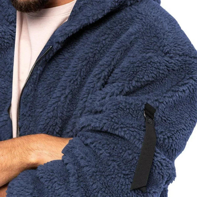 Reversible Fleece Jacket For Men With Full Zip Closure