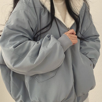 Reversible Hooded Fleece Jacket With Long Sleeves