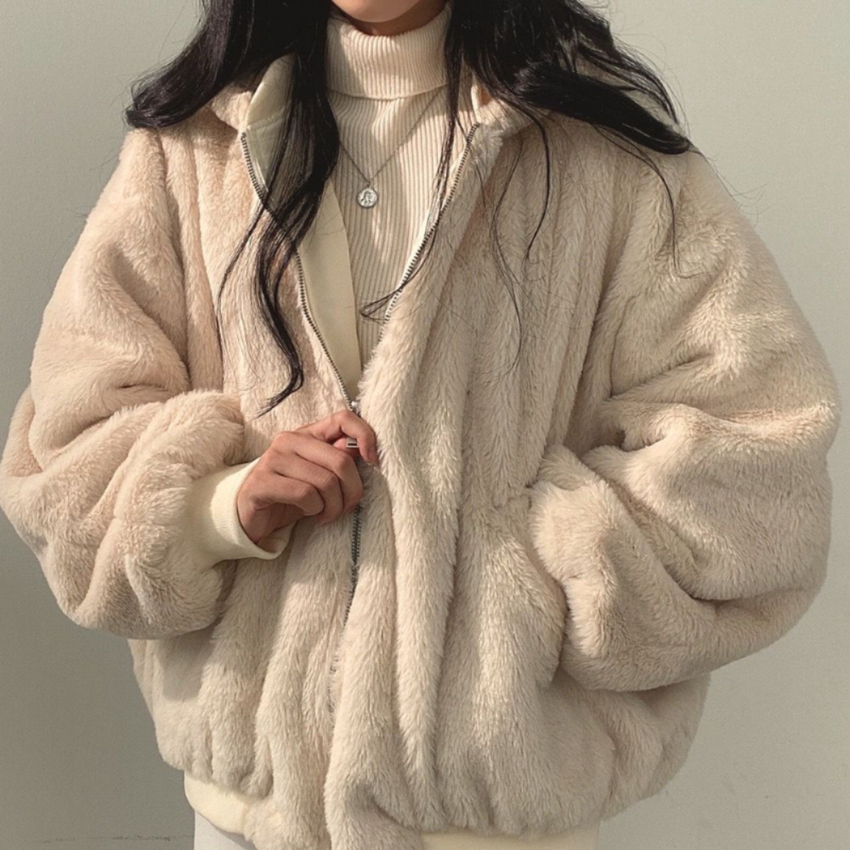 Reversible Hooded Fleece Jacket With Long Sleeves