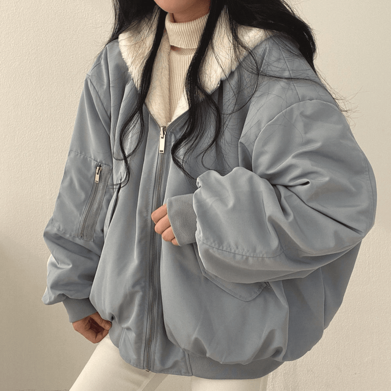 Reversible Hooded Fleece Jacket With Long Sleeves