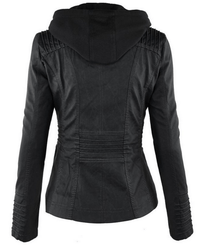 Reversible PU Leather Jacket For Women