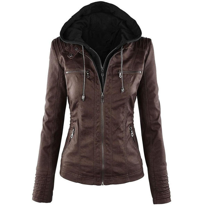 Reversible PU Leather Jacket For Women