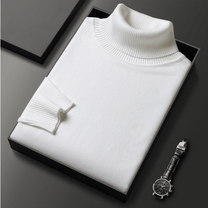 Ribbed Collar Fine Knit Turtleneck Sweater
