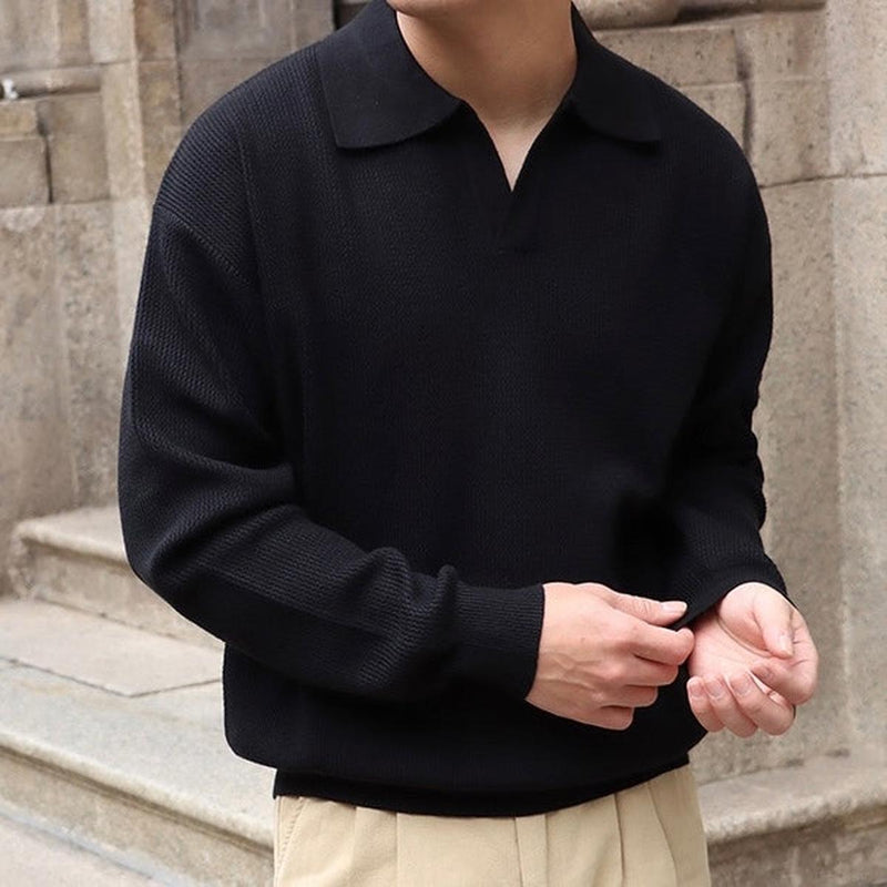 Ribbed Cotton Blend Long Sleeve Pullover Top