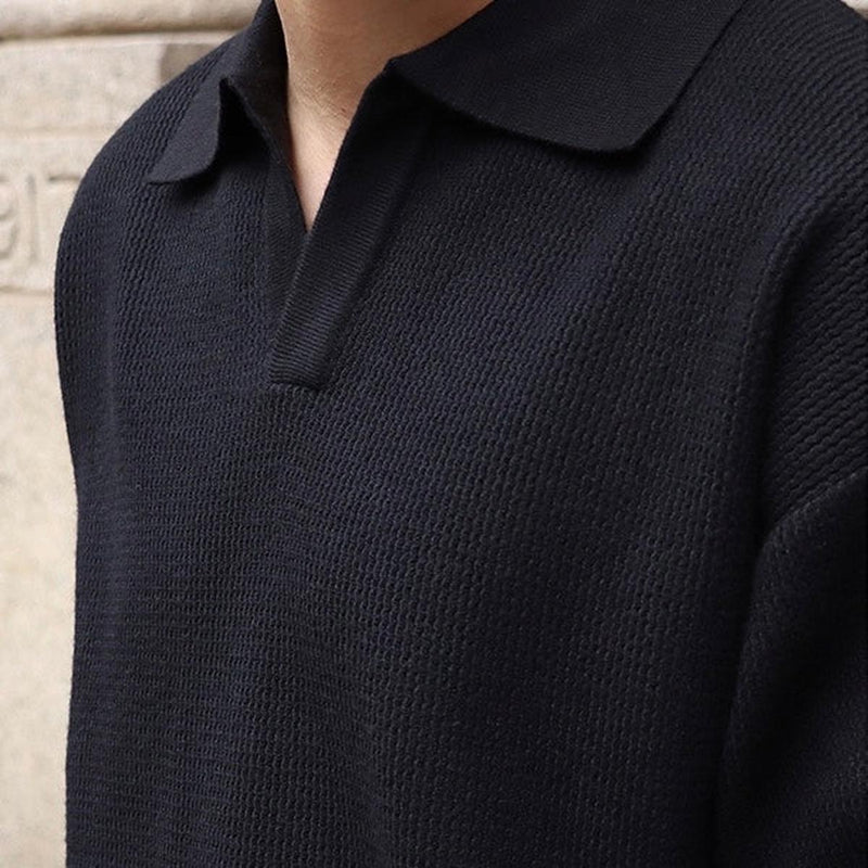 Ribbed Cotton Blend Long Sleeve Pullover Top
