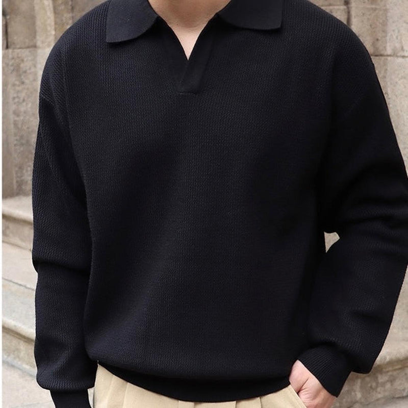 Ribbed Cotton Blend Long Sleeve Pullover Top