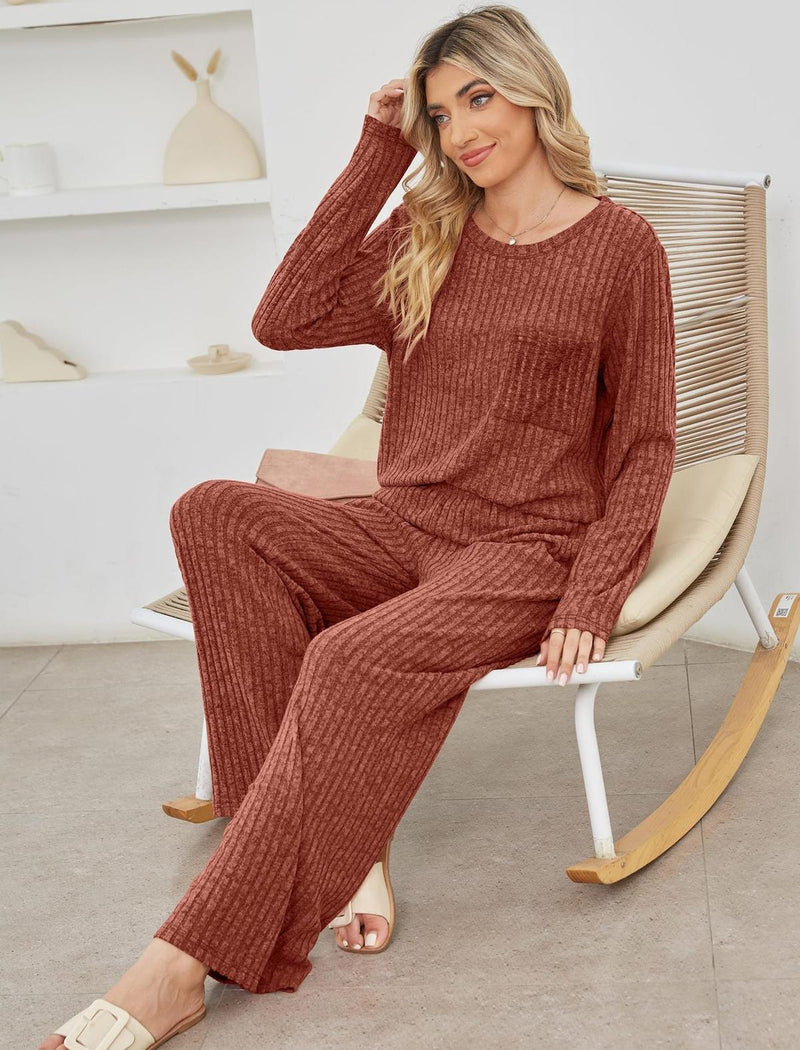 Ribbed Knit Casual Lounge Set Herwick