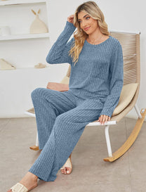 Ribbed Knit Casual Lounge Set Herwick