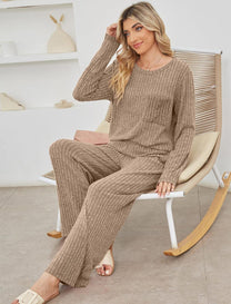 Ribbed Knit Casual Lounge Set Herwick