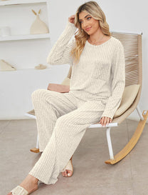 Ribbed Knit Casual Lounge Set Herwick