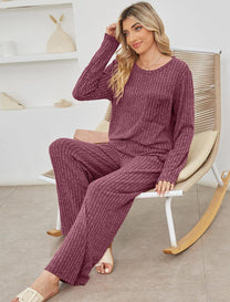 Ribbed Knit Casual Lounge Set Herwick