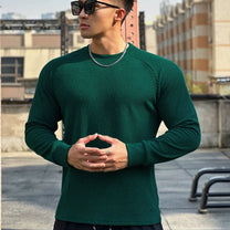 Ribbed Knit Crew Neck Jumper for Men