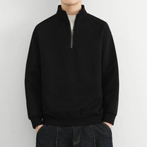 Ribbed Knit Half-Zip Sweatshirt For Men