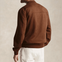 Ribbed Trim Regular Fit Casual Bomber Jacket