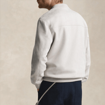 Ribbed Trim Regular Fit Casual Bomber Jacket