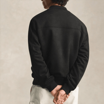 Ribbed Trim Regular Fit Casual Bomber Jacket