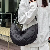 Round Shoulder Quilted Bag