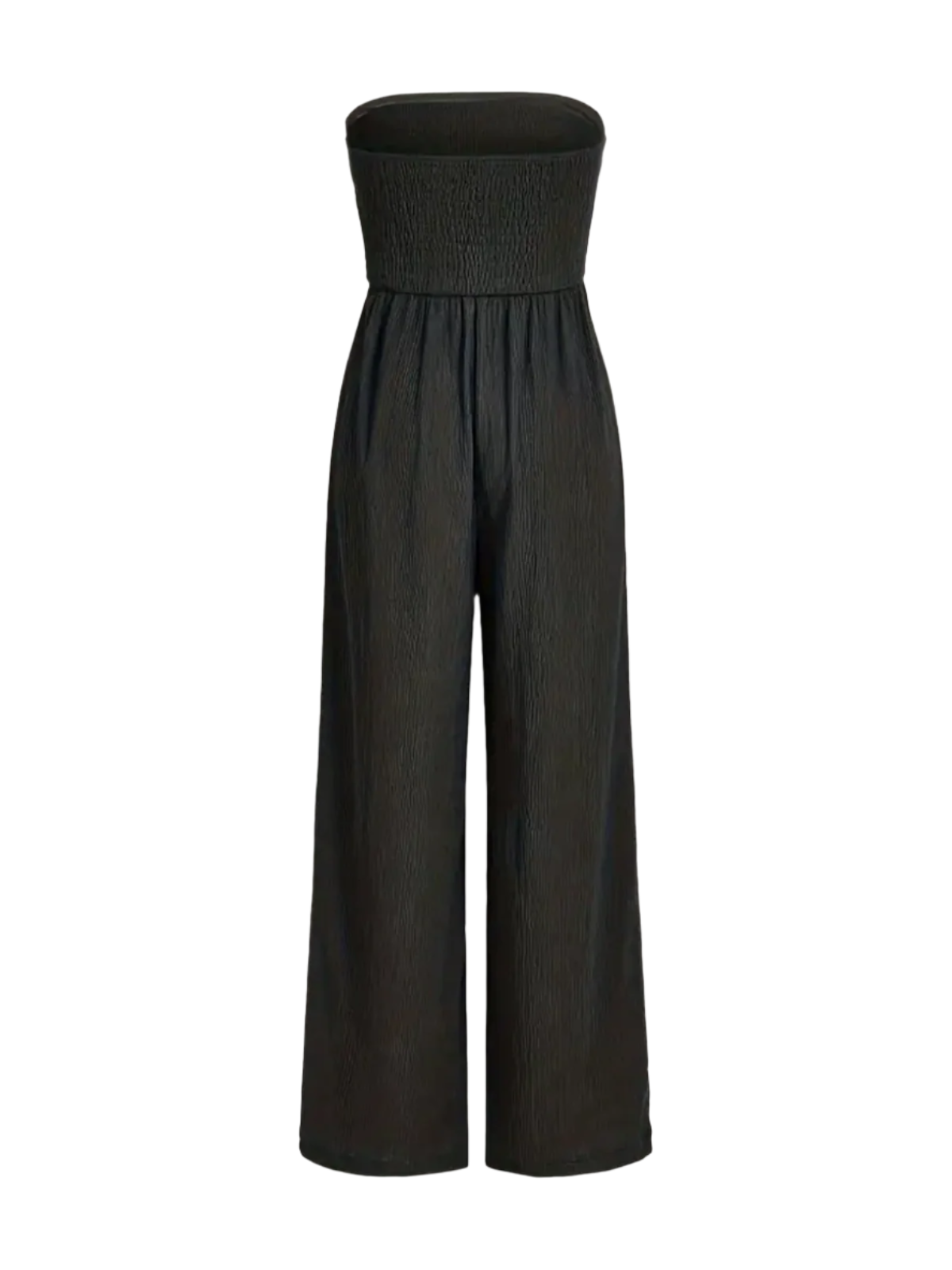 Ruched Strapless Wide Leg Jumpsuit