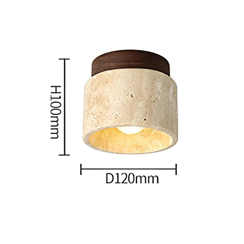 Rustic Travertine Ceiling Light With LED Compatibility