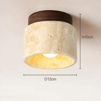 Rustic Travertine Ceiling Light With LED Compatibility