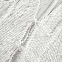 White Bubble Crepe Sleeveless Vest &amp; Shorts Set