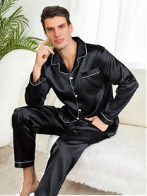 Satin Pyjama Set For Men - Comfortable Two-Piece Sleepwear