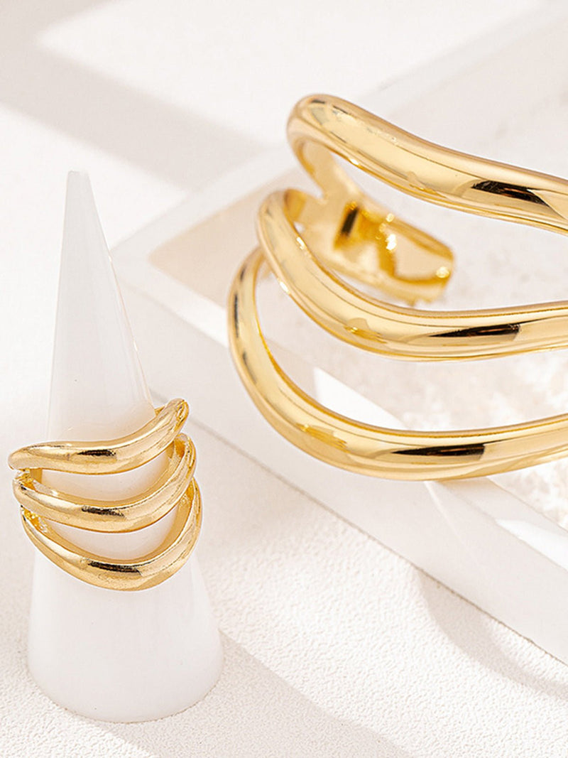 Sculpted Curve Bangle &amp; Ring Set
