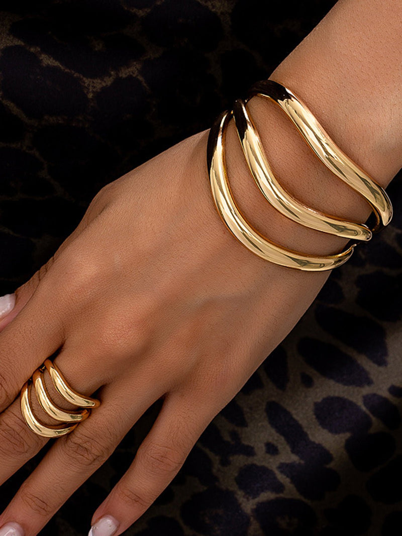 Sculpted Curve Bangle &amp; Ring Set