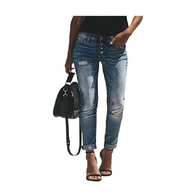 Women&#39;s Stretchy Elastic Waist Jeans With Soft Fabric