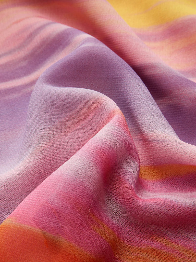 Semi-Sheer Halter Backless Tie Dye Mini Dress