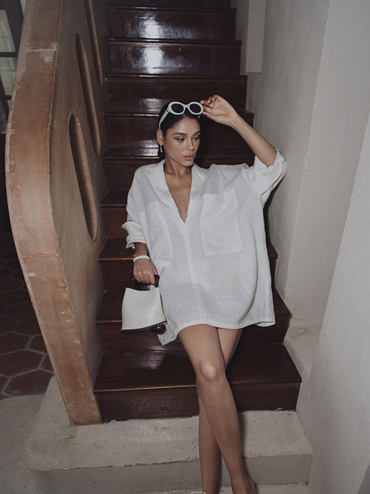 Semi Sheer Linnen Shirt/Mini Dress