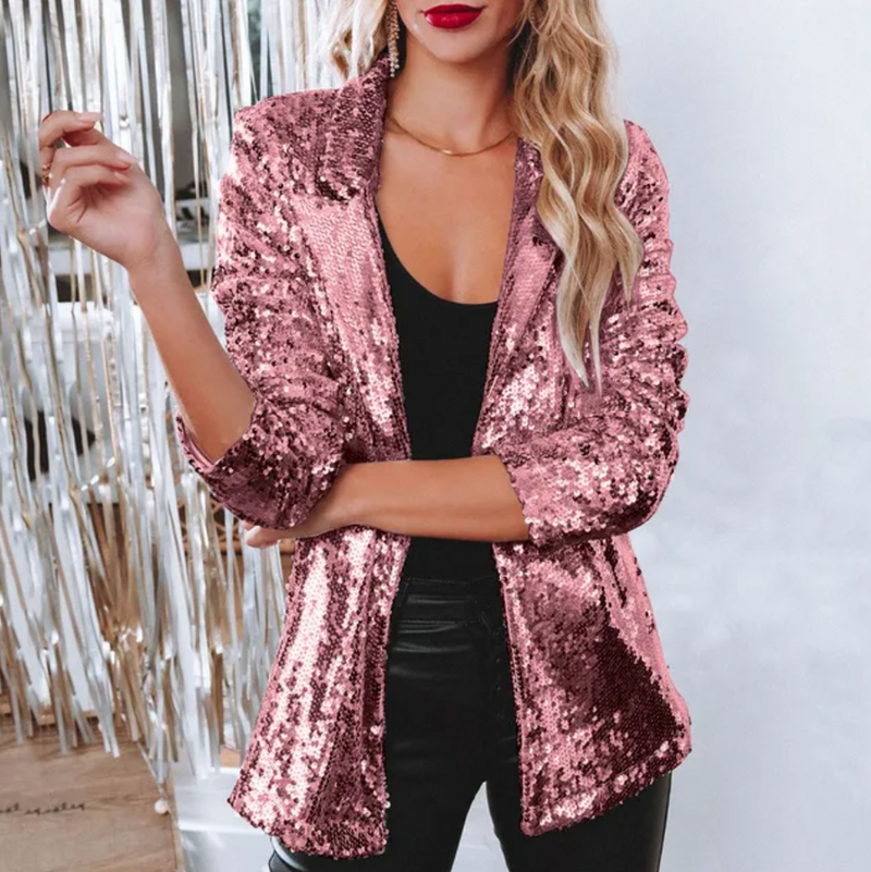 Sequin Blazer For Special Occasions - Elegant And Comfortable Design