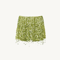 Sequin Fringe Crop Top &amp; Mini Skirt Party Set
