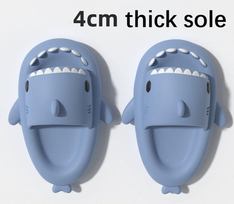 Shark Design Plush Slippers With Non-Slip Sole