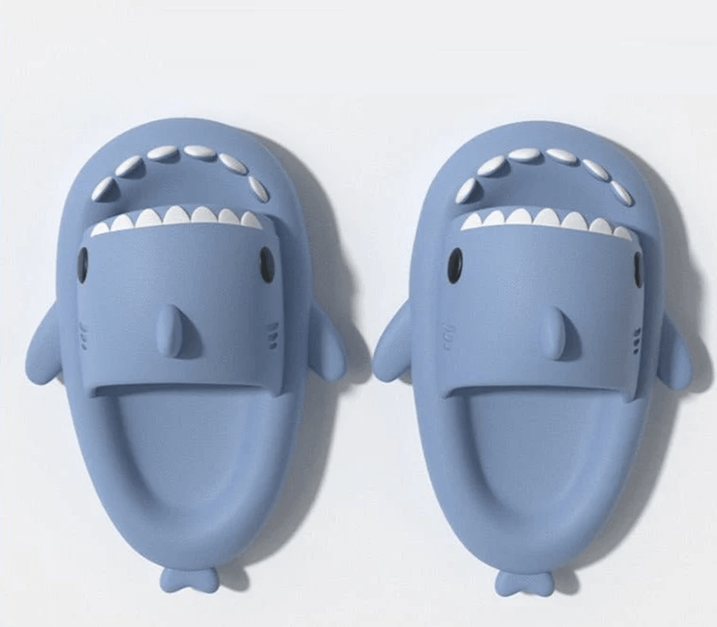 Shark Design Plush Slippers With Non-Slip Sole