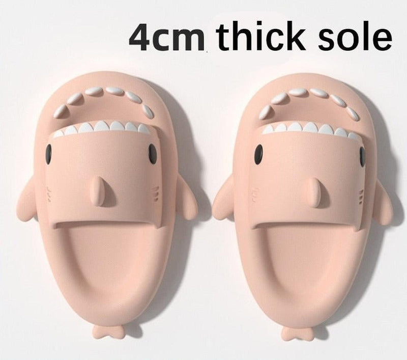 Shark Design Plush Slippers With Non-Slip Sole