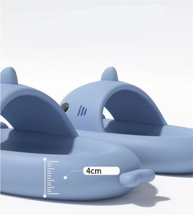 Shark Design Plush Slippers With Non-Slip Sole